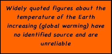 Widely quoted figures about the temperature of the Earth increasing (global warming) have no identified source and are unreliable