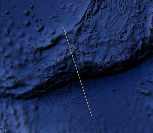 Cross-section ruler for the Mariana Trench
